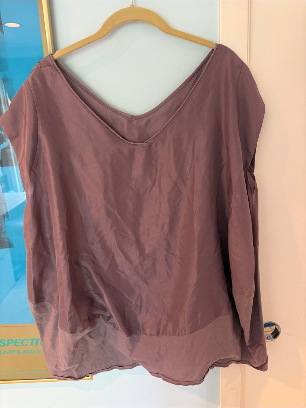 Silk/cotton plum top size 2X